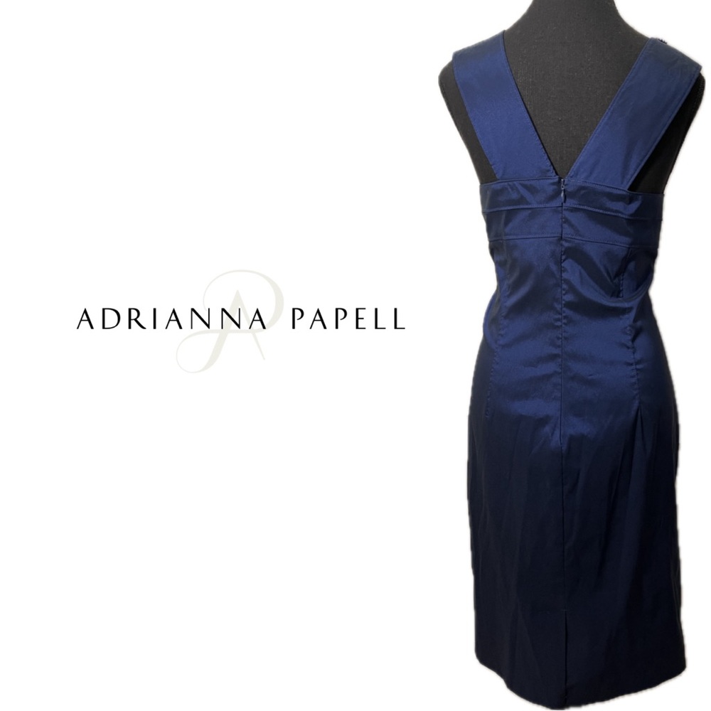 Adrianna Papell Blue Embellished Jeweled Gem Beaded Halter Cocktail Party dress - Picture 2 of 12